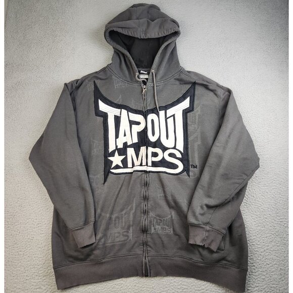 Tapout Y2K Full Zip Hoodie Sweatshirt Mens 5X MPS Tattoo MMA Gothic GREAT FADE - Picture 1 of 14